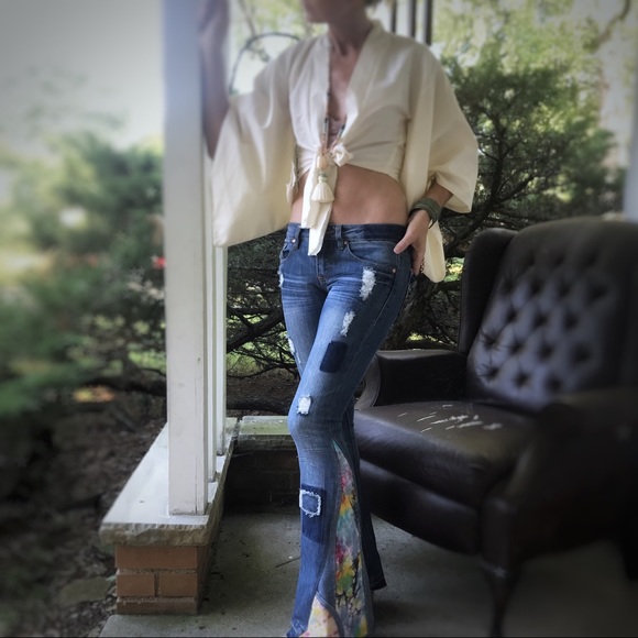 SOLD Bell Bottom jeans handmade size 1 - Picture 4 of 8